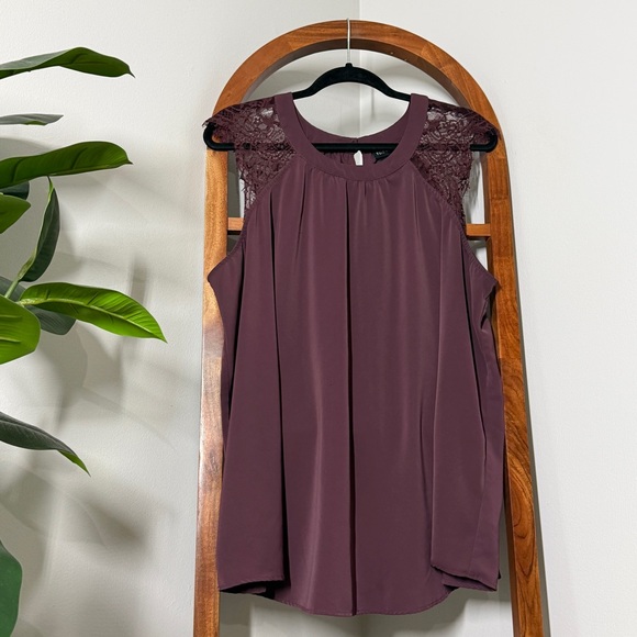 torrid Tops - Torrid 2X Burgundy Sleeveless Lace Trim Blouse Top